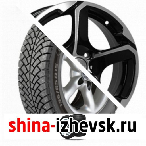 Колесо в сборе BF Goodrich G Force Stud 195/60 R15 Q 92 + СКАД Аллигатор 6xR15 4×100 ET45 DIA67.1 Черный глянцевый с полированной лицевой поверхностью в Ижевске